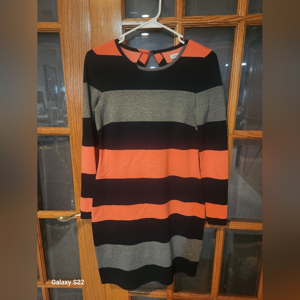 Banana republic Striped Black and Orange Dress bodycon